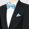 imageAllegra K Necktie PreTied Bowtie and Pocket Square Set Ties for Wedding BusinessSky Blue