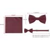 imageAllegra K Necktie PreTied Bowtie and Pocket Square Set Ties for Wedding BusinessWine Red