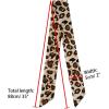 imageAllegra K Skinny Scarf Womens Thin Long Neckscarf Fashion Leopard Print Hairband Waistband Bag Handle AccessoryBeige