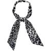 imageAllegra K Skinny Scarf Womens Thin Long Neckscarf Fashion Leopard Print Hairband Waistband Bag Handle AccessoryBlack Gray