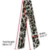 imageAllegra K Skinny Scarf Womens Thin Long Neckscarf Fashion Leopard Print Hairband Waistband Bag Handle AccessoryGrey Black
