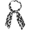 imageAllegra K Skinny Scarf Womens Thin Long Neckscarf Fashion Leopard Print Hairband Waistband Bag Handle AccessoryLight Gray