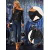 imageAllegra K Sparkly Sequin Top for Womens Halloween OffShoulder Long Sleeve Party TopsBlack