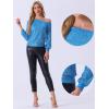 imageAllegra K Sparkly Sequin Top for Womens Halloween OffShoulder Long Sleeve Party TopsBlue