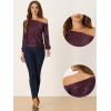 imageAllegra K Sparkly Sequin Top for Womens Halloween OffShoulder Long Sleeve Party TopsPurple