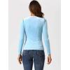 imageAllegra K Velvet Tops for Womens Puff Long Sleeve Mock Neck Vintage Christmas Shiny Metallic BlouseLight Blue