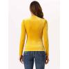 imageAllegra K Velvet Tops for Womens Puff Long Sleeve Mock Neck Vintage Christmas Shiny Metallic BlouseYellow