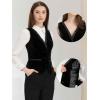 imageAllegra K Waistcoat for Womens Steampunk Velvet Vintage 2025 Sleeveless Blazer Dressy Suit VestsBlack
