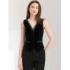 imageAllegra K Waistcoat for Womens Steampunk Velvet Vintage 2025 Sleeveless Blazer Dressy Suit VestsBlack
