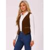 imageAllegra K Waistcoat for Womens Steampunk Velvet Vintage 2025 Sleeveless Blazer Dressy Suit VestsBrown