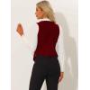 imageAllegra K Waistcoat for Womens Steampunk Velvet Vintage 2025 Sleeveless Blazer Dressy Suit VestsBurgundy