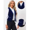 imageAllegra K Waistcoat for Womens Steampunk Velvet Vintage 2025 Sleeveless Blazer Dressy Suit VestsDark Blue