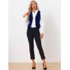 imageAllegra K Waistcoat for Womens Steampunk Velvet Vintage 2025 Sleeveless Blazer Dressy Suit VestsDark Blue
