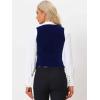 imageAllegra K Waistcoat for Womens Steampunk Velvet Vintage 2025 Sleeveless Blazer Dressy Suit VestsDark Blue