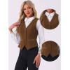 imageAllegra K Waistcoat for Womens Steampunk Velvet Vintage 2025 Sleeveless Blazer Dressy Suit VestsDark Brown