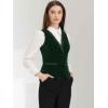 imageAllegra K Waistcoat for Womens Steampunk Velvet Vintage 2025 Sleeveless Blazer Dressy Suit VestsDark Green