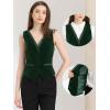imageAllegra K Waistcoat for Womens Steampunk Velvet Vintage 2025 Sleeveless Blazer Dressy Suit VestsDark Green