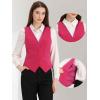 imageAllegra K Waistcoat for Womens Steampunk Velvet Vintage 2025 Sleeveless Blazer Dressy Suit VestsHot Pink