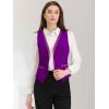 imageAllegra K Waistcoat for Womens Steampunk Velvet Vintage 2025 Sleeveless Blazer Dressy Suit VestsPurple