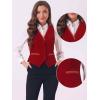 imageAllegra K Waistcoat for Womens Steampunk Velvet Vintage 2025 Sleeveless Blazer Dressy Suit VestsRed