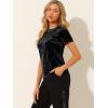 imageAllegra K Womens Christmas Velvet Top Crew Neck Short Sleeve Casual TShirtBlack