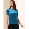 imageAllegra K Womens Christmas Velvet Top Crew Neck Short Sleeve Casual TShirtBlue