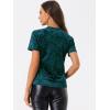 imageAllegra K Womens Christmas Velvet Top Crew Neck Short Sleeve Casual TShirtBlue Green