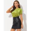 imageAllegra K Womens Christmas Velvet Top Crew Neck Short Sleeve Casual TShirtGrass Green