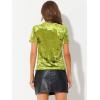 imageAllegra K Womens Christmas Velvet Top Crew Neck Short Sleeve Casual TShirtGrass Green