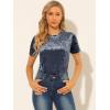 imageAllegra K Womens Christmas Velvet Top Crew Neck Short Sleeve Casual TShirtGray Blue