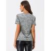 imageAllegra K Womens Christmas Velvet Top Crew Neck Short Sleeve Casual TShirtGrey
