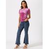 imageAllegra K Womens Christmas Velvet Top Crew Neck Short Sleeve Casual TShirtHot Pink