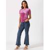 imageAllegra K Womens Christmas Velvet Top Crew Neck Short Sleeve Casual TShirtHot Pink