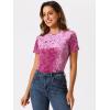 imageAllegra K Womens Christmas Velvet Top Crew Neck Short Sleeve Casual TShirtHot Pink