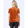 imageAllegra K Womens Christmas Velvet Top Crew Neck Short Sleeve Casual TShirtOrange Coffee