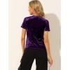 imageAllegra K Womens Christmas Velvet Top Crew Neck Short Sleeve Casual TShirtPurple