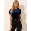 imageAllegra K Womens Christmas Velvet Top Crew Neck Short Sleeve Casual TShirtRoyal Blue
