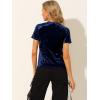 imageAllegra K Womens Christmas Velvet Top Crew Neck Short Sleeve Casual TShirtRoyal Blue