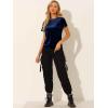 imageAllegra K Womens Christmas Velvet Top Crew Neck Short Sleeve Casual TShirtRoyal Blue