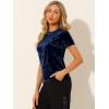 imageAllegra K Womens Christmas Velvet Top Crew Neck Short Sleeve Casual TShirtRoyal Blue