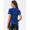 imageAllegra K Womens Christmas Velvet Top Crew Neck Short Sleeve Casual TShirtSapphire Blue