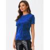 imageAllegra K Womens Christmas Velvet Top Crew Neck Short Sleeve Casual TShirtSapphire Blue