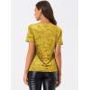 imageAllegra K Womens Christmas Velvet Top Crew Neck Short Sleeve Casual TShirtYellow