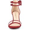 imageAllegra K Womens Clear Ankle Strap Chunky Heels SandalsRed
