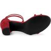 imageAllegra K Womens Clear Ankle Strap Chunky Heels SandalsRed