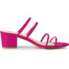 imageAllegra K Womens Clear Strap Block Heel Slide SandalsHot Pink