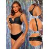 imageAllegra K Womens Lace Bra and Panty Set Padded Full Coverage Underwire Bras Two Piece Lingerie