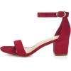 imageAllegra K Womens Open Toe Block Heel Ankle Strap SandalsDeep Red