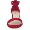 imageAllegra K Womens Open Toe Block Heel Ankle Strap SandalsDeep Red