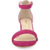 imageAllegra K Womens Open Toe Block Heel Ankle Strap SandalsHot Pink